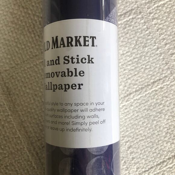 World Market Moon Phases Peel & Stick Removable Wallpaper Blue Covers 28 sq feet - Picture 5 of 9